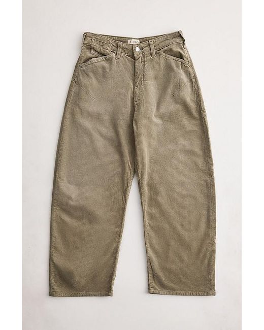 Pilcro Natural The Kayden Cord Mid-Rise Barrel Trousers By