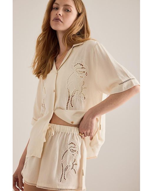 Sea Level Natural Summerland Cutwork Shorts