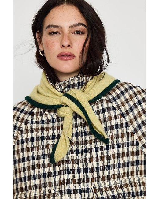 By Anthropologie Black Small Tipped Knit Triangle Scarf