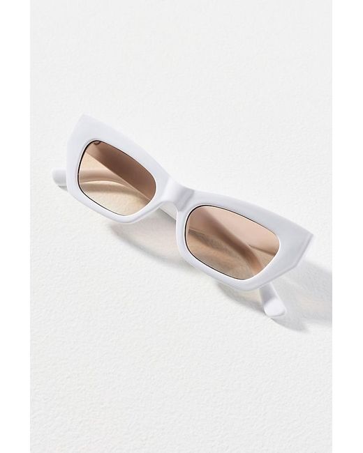 I-SEA White Geometric Modern Cat Eye Sunglasses
