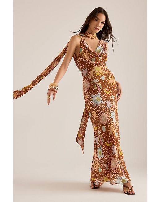 Never Fully Dressed Natural Sophie Star Fawn Maxi Dress