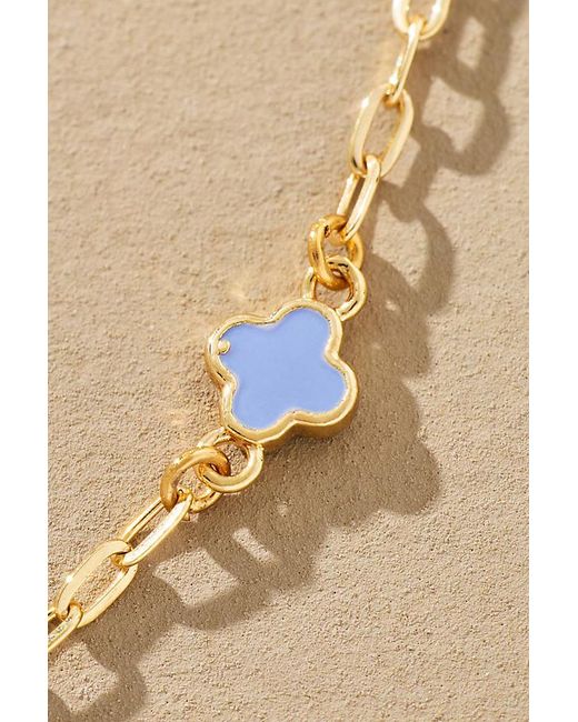 By Anthropologie Natural Tiny Clover Chain Necklace