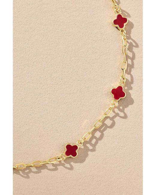 By Anthropologie Natural Clover Chain Wrap Bracelet