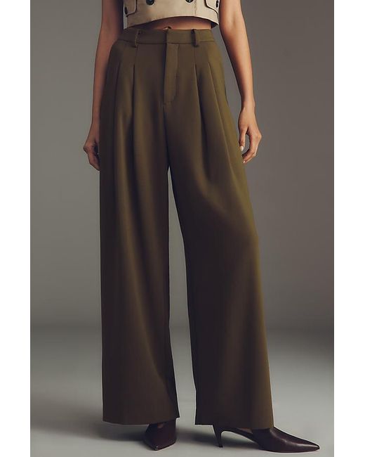 Maeve Gray The Avery Wide-Leg Pleated Trousers By