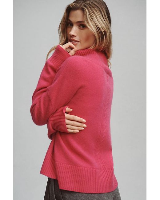 Maeve Red High V-Neck Cashmere Jumper