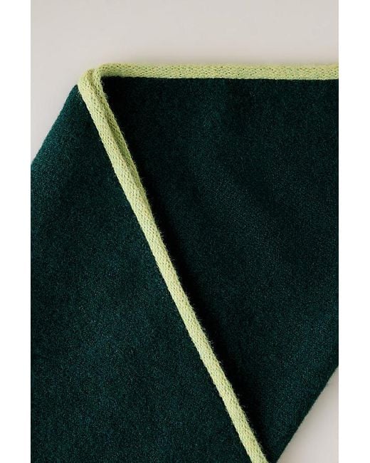 By Anthropologie Green Large Tipped Knit Triangle Scarf