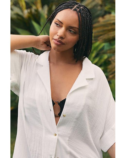 By Anthropologie White The Lucia Sheer Midi Dress