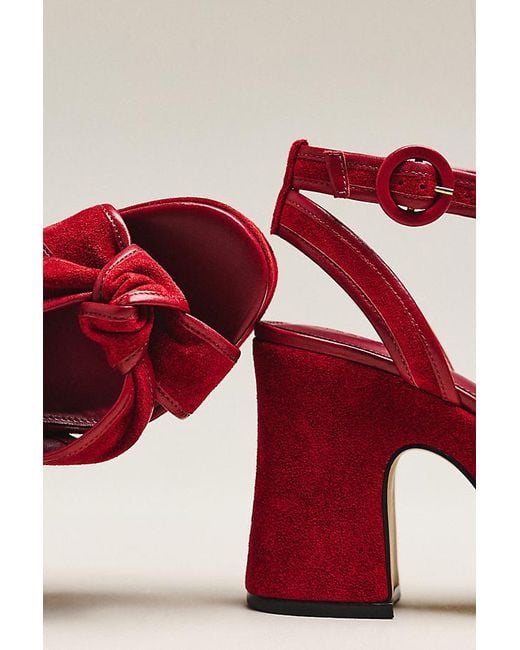 Maeve Red Platform Knot Heels