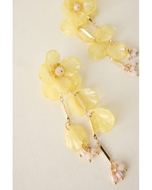 By Anthropologie Yellow Floral Drop Earrings