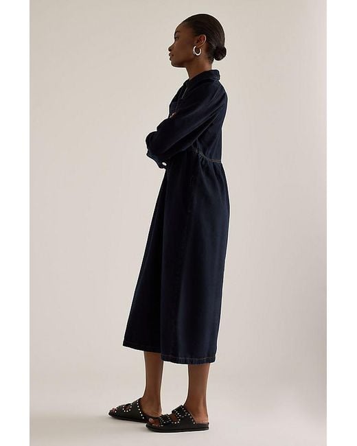 ALIGNE Black Gabriella Long-Sleeve Denim Midi Dress