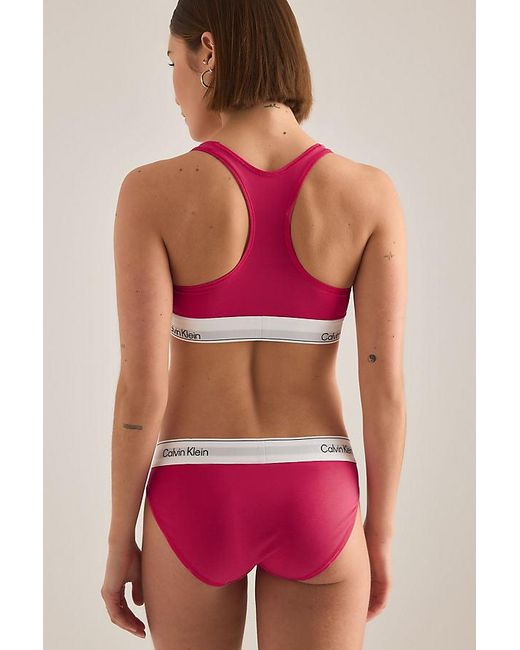 Calvin Klein Red Cotton-Modal Unlined Bralette