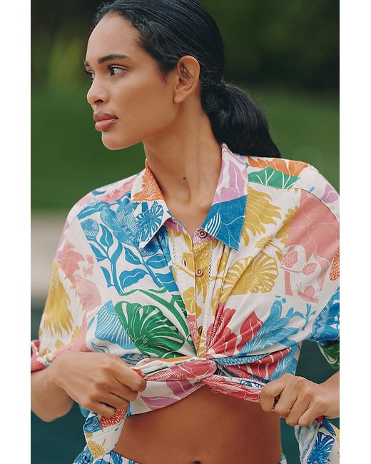 Celandine Green X Grace Gillespie Linen-Blend Buttondown Shirt