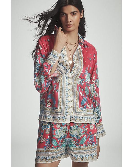 Maeve Pink Long-Sleeve Scarf Blouse