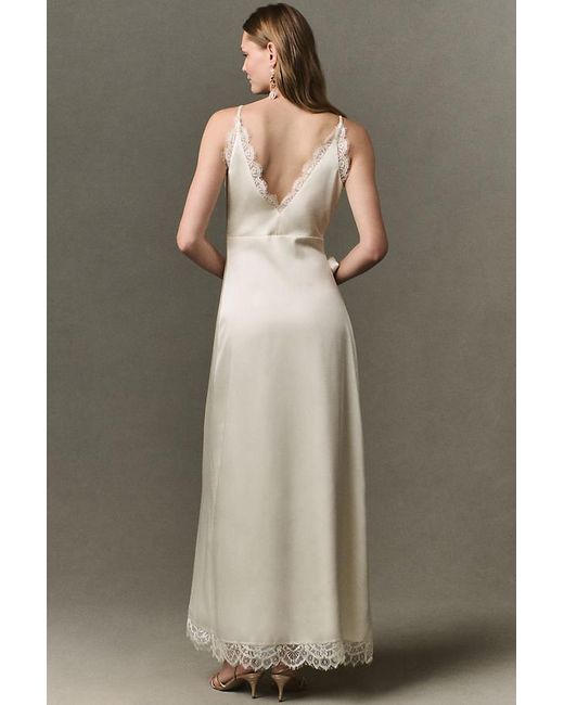 Mare Mare Brown Lace-Trim Maxi Wrap Dress