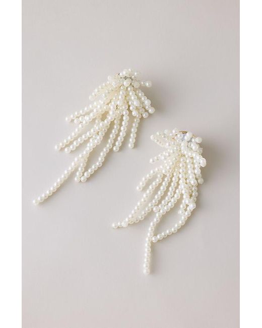 By Anthropologie Natural Pearl Drop Earrings