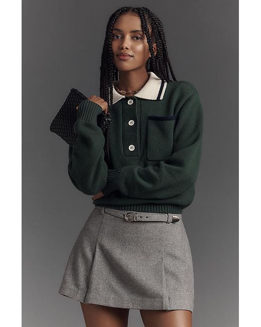 ALIGNE Green Brett Rugby Knitted Jumper