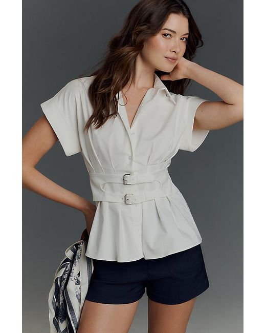 Exquise Gray The Tobie Pleated Blouse By Double-Buckle Edition