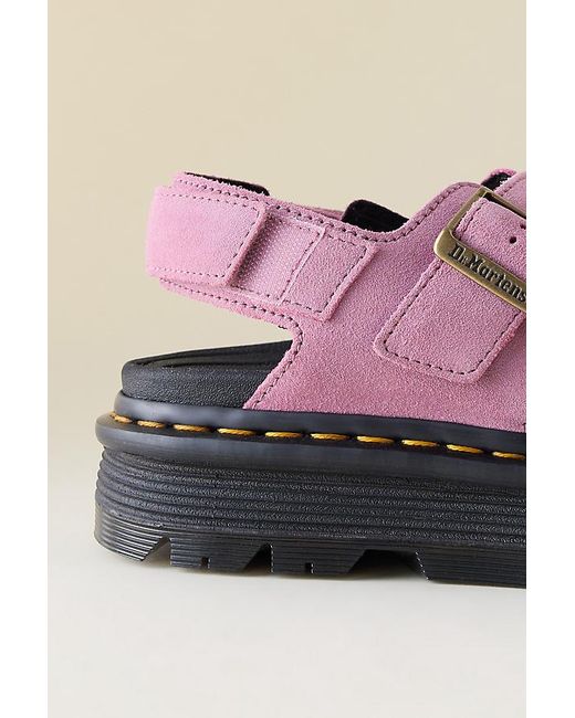Dr. Martens Pink Zebzag Nubuck Platform Sandals