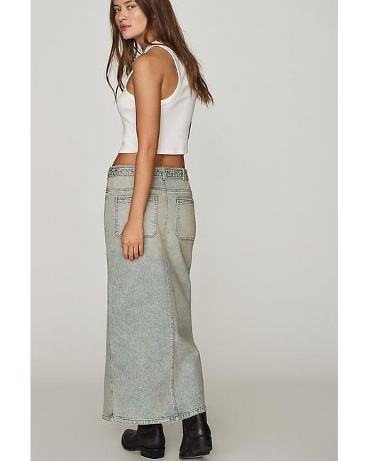 Pilcro Blue Slouchy Denim Column Skirt