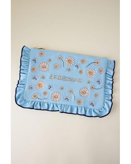 Elizabeth Scarlett Blue Bridesmaid Embroidered Pouch