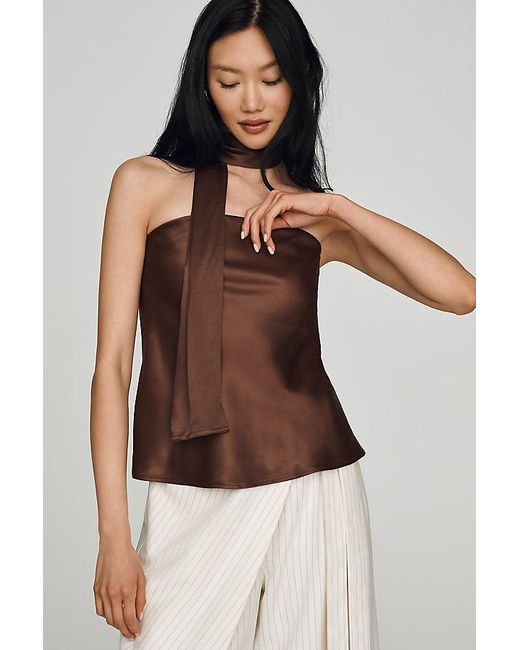 Maeve Brown Clara Strapless Scarf Top By