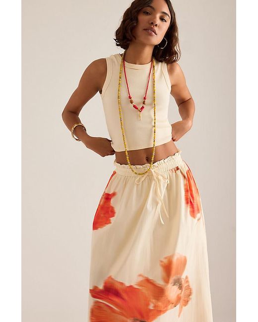 Never Fully Dressed White Blurred Floral Maxi Skirt