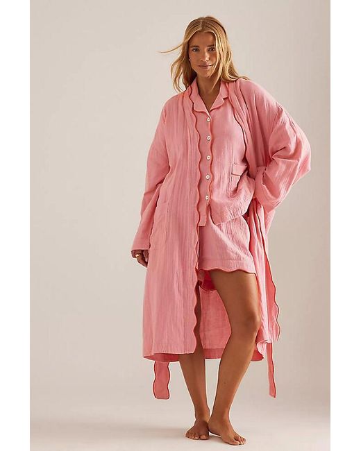 TBCo Pink Short Scallop-Trim Pyjama Set
