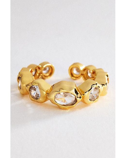 By Anthropologie Metallic Molten Crystal Ring