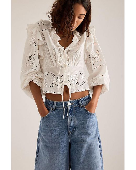 ALIGNE Blue Mid-Rise Barrel Jeans