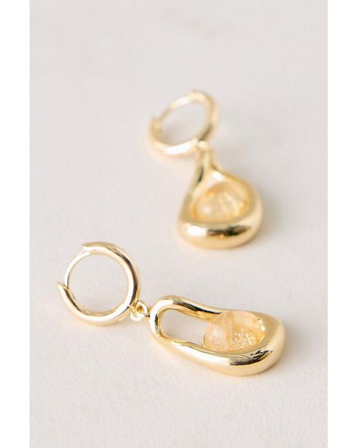 By Anthropologie Natural Stone Teardrop Earrings