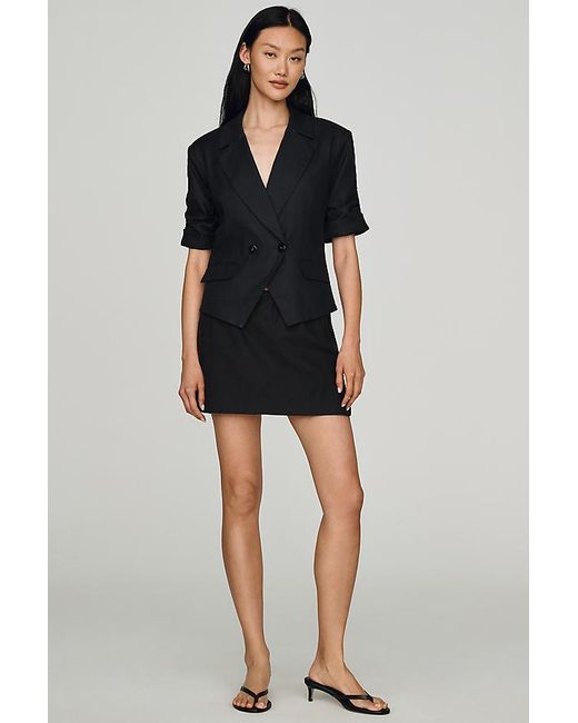 By Anthropologie Black Short-Sleeve Blazer