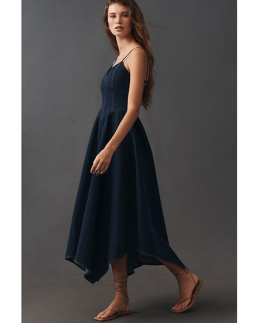Moon River Black Sweetheart Midi Dress