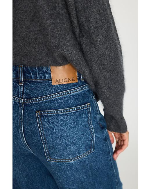 ALIGNE Blue Wren Barrel-Leg Jeans