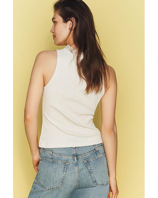 Maeve Natural Lace V-Neck Tank Top