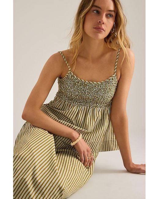 Damson Madder Natural Caspia Stripe Midi Skirt