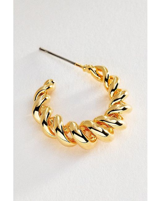 By Anthropologie Metallic Spiral Hoop Earrings