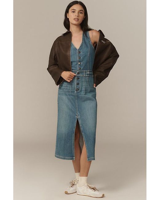 Pilcro Blue Denim Vest Twofer Midi Dress