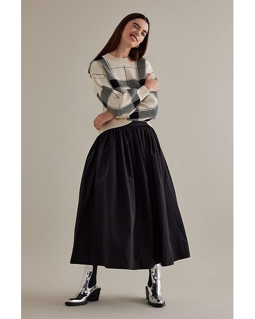 SELECTED Black Libbie High-waist A-line Maxi Skirt