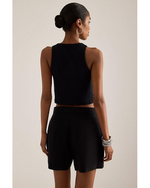 ALIGNE Black Sandra Linen-Blend Shorts