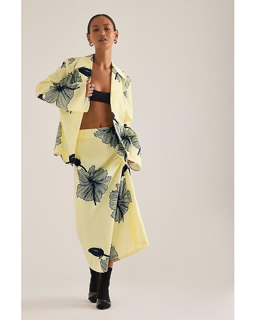 OperaSPORT Natural Lone Floral Print Midi Skirt
