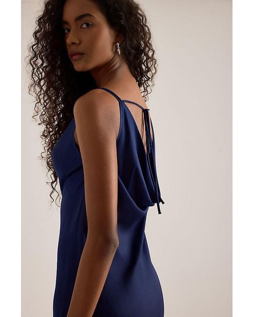 SELECTED Blue Giona Cami Cowl-Neck Maxi Dress