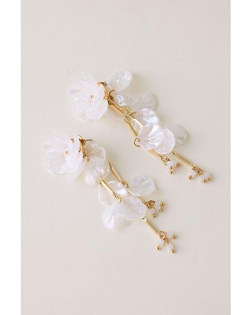 By Anthropologie Natural Floral Drop Earrings