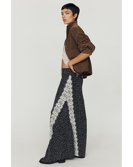 By Anthropologie Multicolor The Tilda Lace-Trim Maxi Slip Skirt