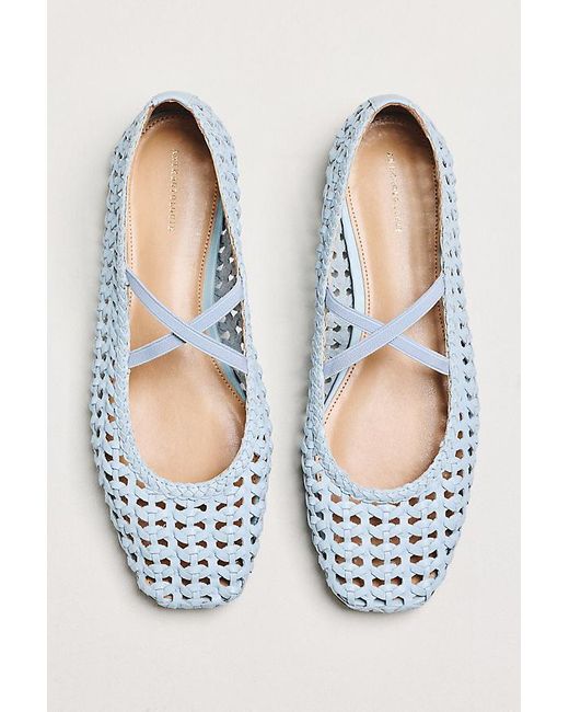 By Anthropologie Blue Woven Leather Ballet Flats