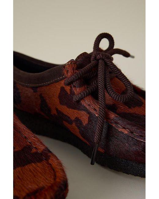 Clarks Brown Clarks Wallabee Cow Print Shoes