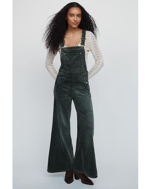 Pilcro Multicolor The Adi Corduroy Flare Dungarees By