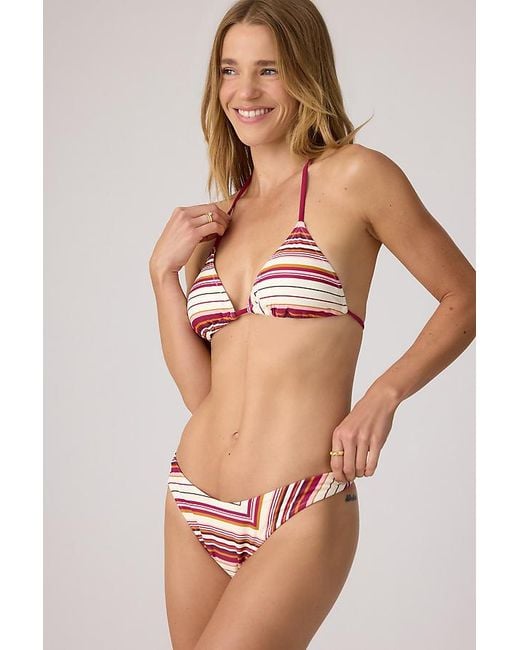 Rhythm Purple Ace Stripe High-Cut Bikini Bottoms