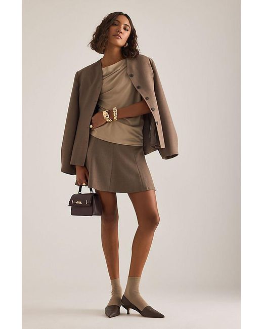 SELECTED Brown Molly Draped Top