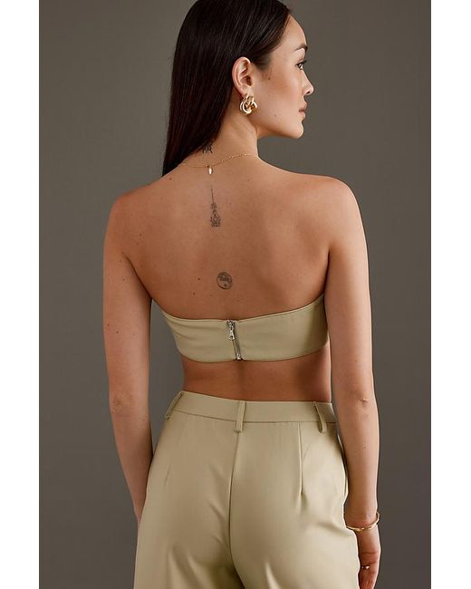 Bardot Brown Charlize Strapless Crop Top