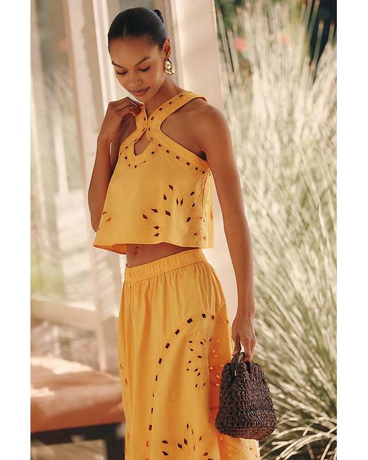 Celandine Orange Cutwork Sun Top